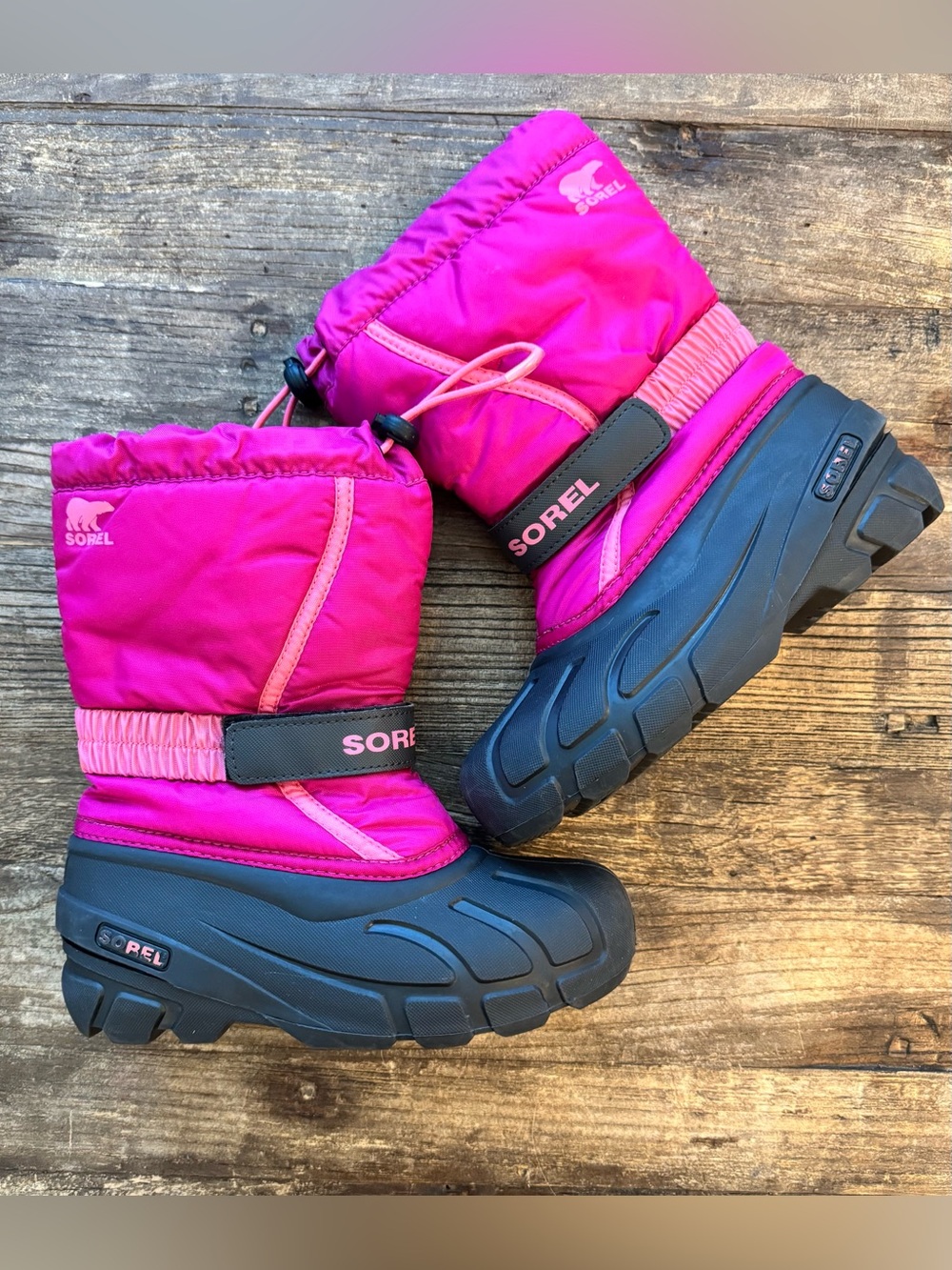 SOREL Girls Pink Snow Boots Winter Boots Youth Size 1